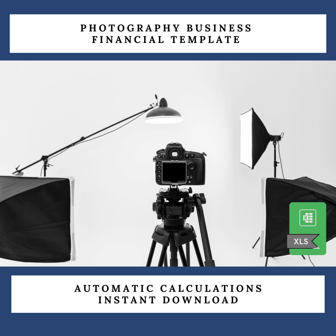 Photography Business Financial Statement Template, Photography Financial Dashboard Template,