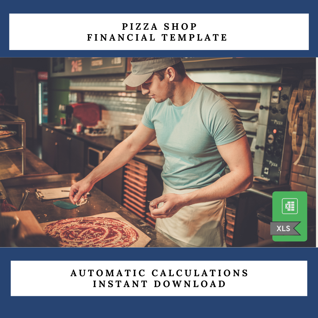 Pizza Shop Excel Financial Template: Financial Projections Calculation | Pizza Shop Profit Analysis, Break-Even-Analysis, Revenue Forecast