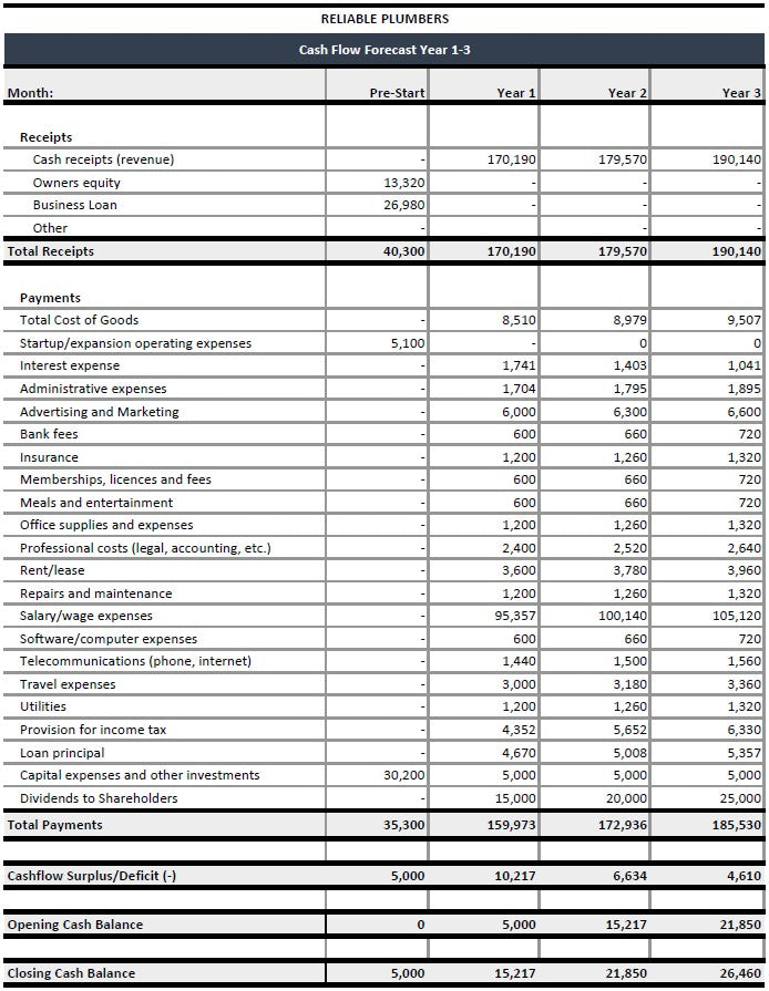 Plumbing Contractor Financial Plan | Excel Forecast & Budgeting Tool |Plumbing Business Financial Projection Excel Template