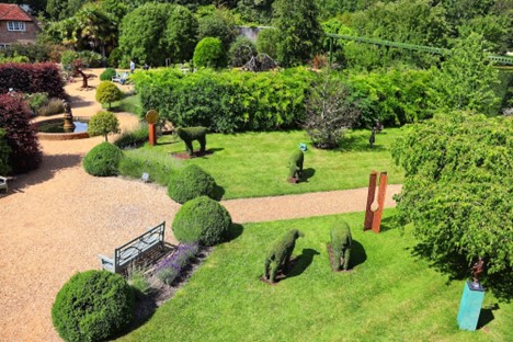 Landscaping, well manicured backyard